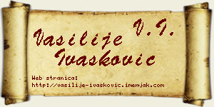 Vasilije Ivašković vizit kartica